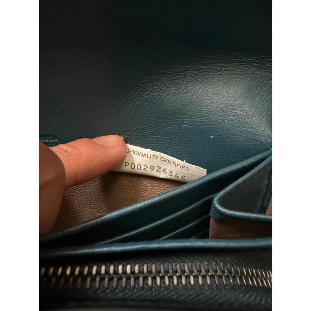 🌟 Bottega Veneta Intrecciato Python Inlay Wallet Blue NEW Full Set Italy RARE✨ - Picture 5 of 7